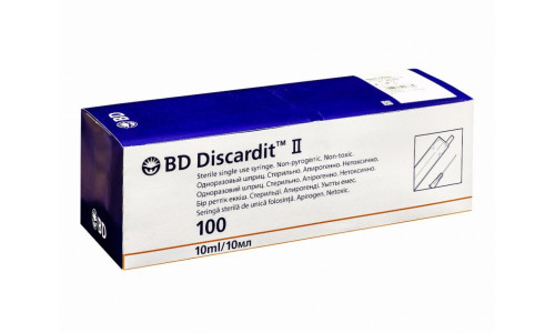 Шприц BD Discardit II двухкомпонентный с иглой 10 мл